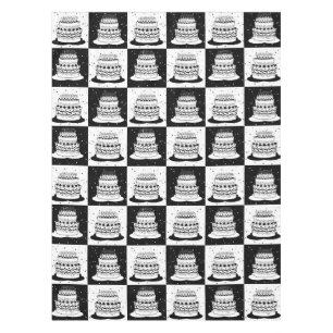 Mantel Impresión de bloques de control de pasteles blanco
