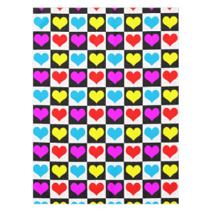 Mantel Impresión de bloques geométricos de corazones de a