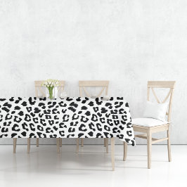 Mantel Impresión de leopardo en blanco y negro