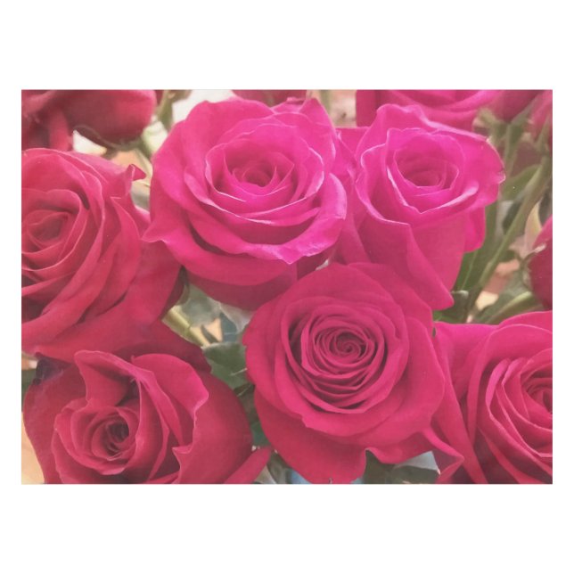 Mantel Impresión real de rosas rojas (Frente (Horizontal))