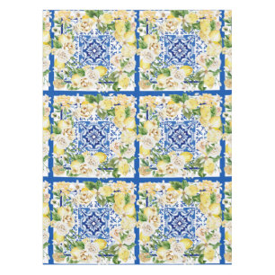 Mantel Impresión veraniega de limón mediterráneo y flores