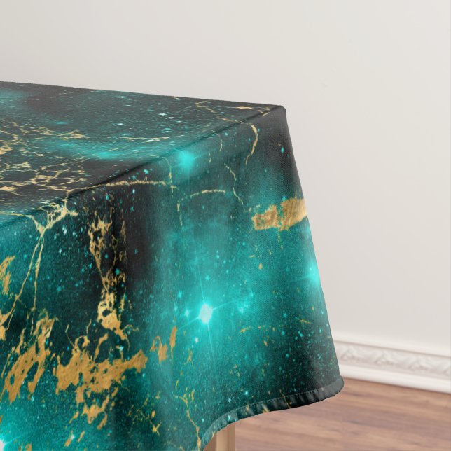 Mantel Impresionante acuarela Galaxia de Mármol Verde y O (In Situ)