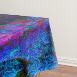 Mantel Impresionante paisaje azul oscuro y jardín rojo