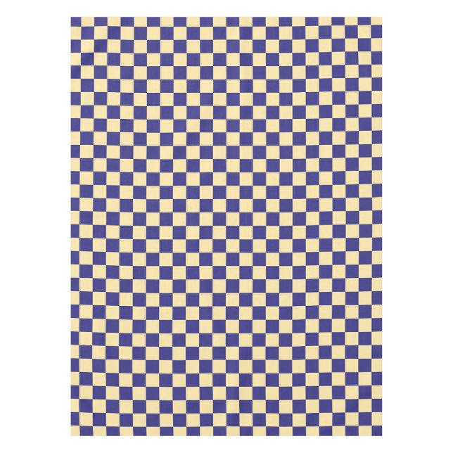 Mantel Indigo and butter checkerboard pattern (Anverso)
