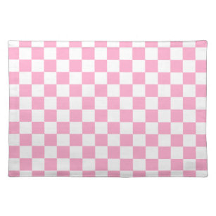 Mantel Individual A cuadros blanco rosado - Placemat