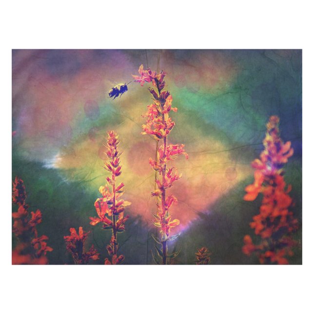 Mantel individual Abeja N Flores silvestres Diaman (Frente (Horizontal))