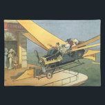 Mantel Individual Auto convertible de vintage Science Ficción Steamp<br><div class="desc">Ilustracion Vintage Victoriano futurista viajes y transporte ciencia ficción diseño de punk de vapor con un auto convertible volador con alas. El chófer está a punto de aterrizar su coche futurista (o es un avión) en la tienda de chocolates en el futuro. Un clásico diseño de ciencia ficción de historietas...</div>