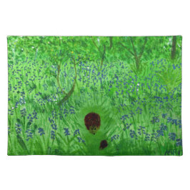 Mantel Individual Bluebell Wood Hedgehogs Spring Green