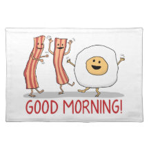 Buena mañana linda y divertida de tocino y del
