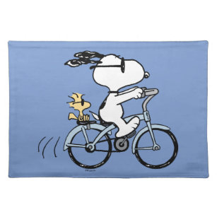 Mantel Individual Cacahuetes   Bicicleta Snoopy & Woodstock