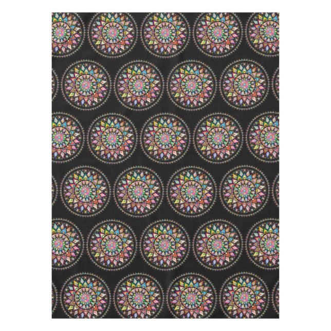 Mantel individual con patrón indio de mandala de a (Anverso)