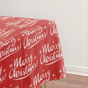 Mantel individual de Navidad alegre rojo y blanco