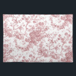 Mantel Individual Elegante Vintage Francés Grabado Floral Toile-Rosa<br><div class="desc">Elegante y adornado patrón rosa y blanco vintage de jouy con flores exóticas, viñas y follaje entrelazados con guirnaldas y canastos de rosas. Este patrón se adaptó a partir de un fragmento textil francés histórico aproximadamente en 1910 en la colección Smithsonian. El patrón es de alta resolución pero no se...</div>