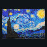 Mantel Individual La noche estrellada de Vincent Van Gogh<br><div class="desc">Vincent Van Gogh La Noche Estelar. Esta es una antigua obra maestra del pintor holandés Vincent Van Gogh. Esta bonita pintura del paisaje artístico tiene un color bonito,  vibrante y saturado. Vincent Van Gogh fue un pintor impresionista de post holandés. Esta imagen es de dominio público</div>