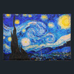 Mantel Individual La noche estrellada de Vincent Van Gogh<br><div class="desc">Vincent Van Gogh La Noche Estelar. Esta es una antigua obra maestra del pintor holandés Vincent Van Gogh. Esta bonita pintura del paisaje artístico tiene un color bonito,  vibrante y saturado. Vincent Van Gogh fue un pintor impresionista de post holandés. Esta imagen es de dominio público</div>