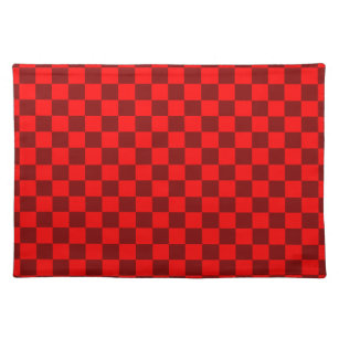 Mantel Individual Maroon y Red Checkered Vintage