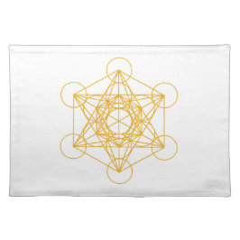 Mantel Individual Oro del cubo de Metatron