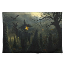 Paño Placemat del espantapájaros de Halloween