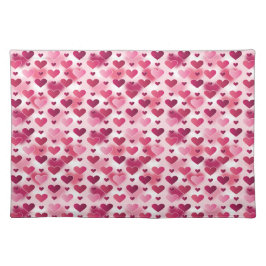Mantel Individual Patrón de Corazones Rosados - Tema del Día de San 