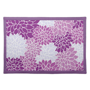 Mantel Individual Patrón floral de bonito púrpura y lagíaca