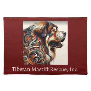 Mantel Individual Placemat de la cabeza de mastiff tibetana marrón c