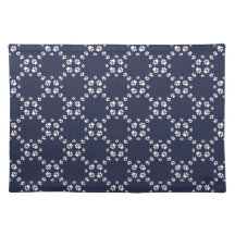 Placemat de tela decorativa (Medianoche/Blanco)