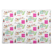 Placemats Divertido Cupcake Feliz cumpleaños