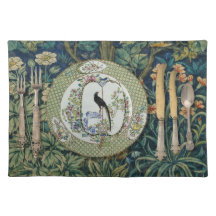 Posaindividual de tela Morris Print con plato de p
