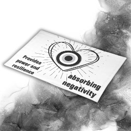 Mantel Individual Rays, Heart, Black Evil Eye Protection monograma |