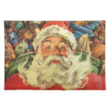 Santa Claus vintage de Navidad en trineo con jugue