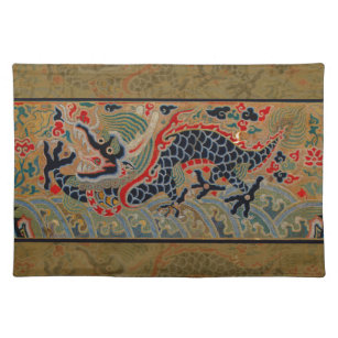 Mantel Individual Símbolo chino de dragón asiático antiguo