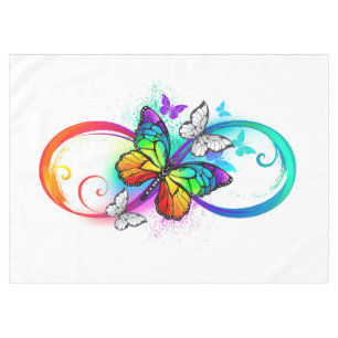Mantel Infinidad brillante con la mariposa arcoiris