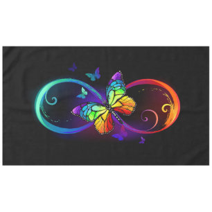 Mantel Infinidad vibrante con mariposa arco iris sobre ne