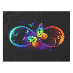 Mantel Infinidad vibrante con mariposa arco iris sobre ne