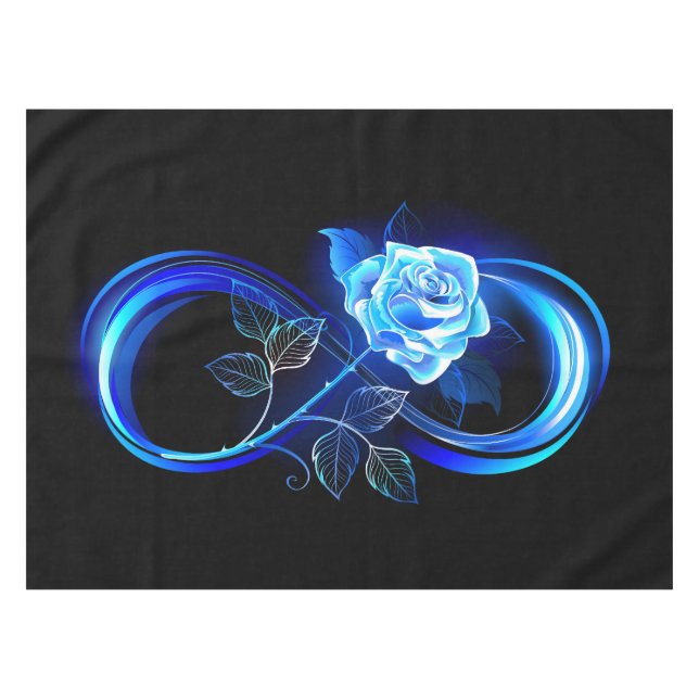 Mantel Infinito brillante con rosa azul (Frente (Horizontal))