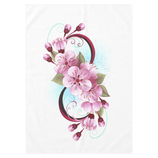 Mantel Infinito con las flores de flores de Sakura Blosso (Anverso)