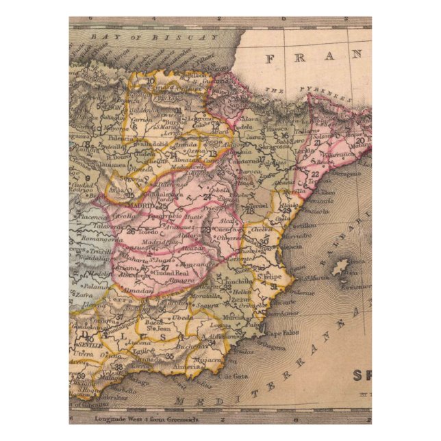Mantel Inspirado en mapas antiguos (5) (Anverso)