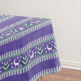 Mantel Invierno púrpura y verde Fair Isle de Navidad