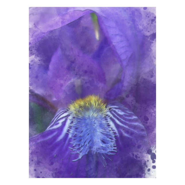 Mantel Iris Flower Purple Watercolor (Anverso)