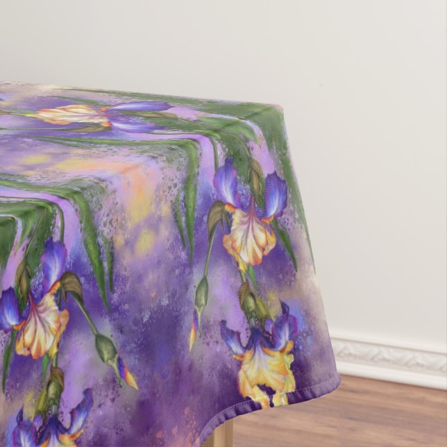 Mantel Iris Flowers Tablecloth (In Situ)