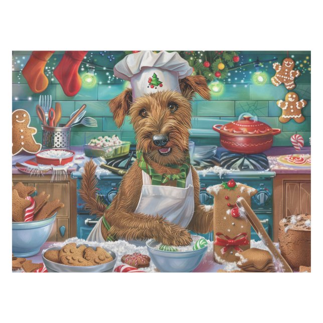 Mantel Irlandés Terrier Holiday Baking: Navidades festivo (Frente (Horizontal))