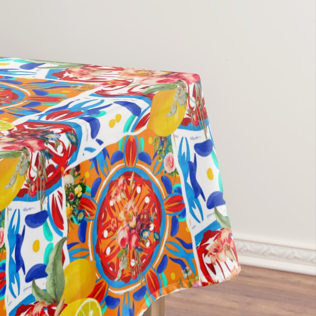 Mantel Italiano, verano, cítricos, motivos florales  (In Situ)