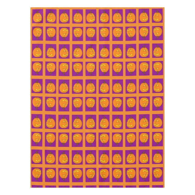 Mantel Jack o' Lantern Purple and Naranja Tablecloth (Anverso)
