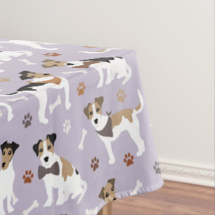 Mantel Jack Russell Terrier Paws and Bones Tablecloth
