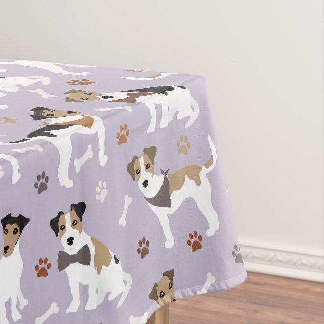 Mantel Jack Russell Terrier Paws and Bones Tablecloth (In Situ)