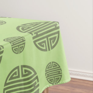 Mantel Jade Verde Carácter Chino Shou de Longevidad