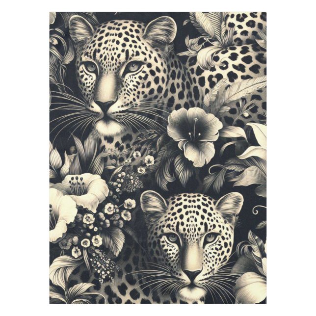 Mantel Jaguar de selva vintage (Anverso)