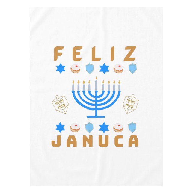Mantel Januca, Feliz Januca, Menorah, Masada, Janucia (Anverso)