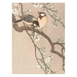 Mantel Japonés asiático Ohara Koson pájaro carbonero pája