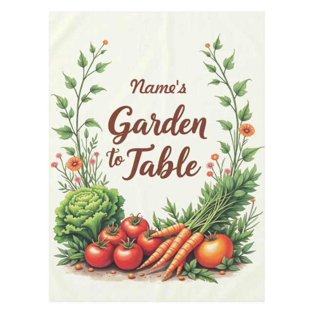 Mantel Jardín de nombres editable a tabla (Anverso)